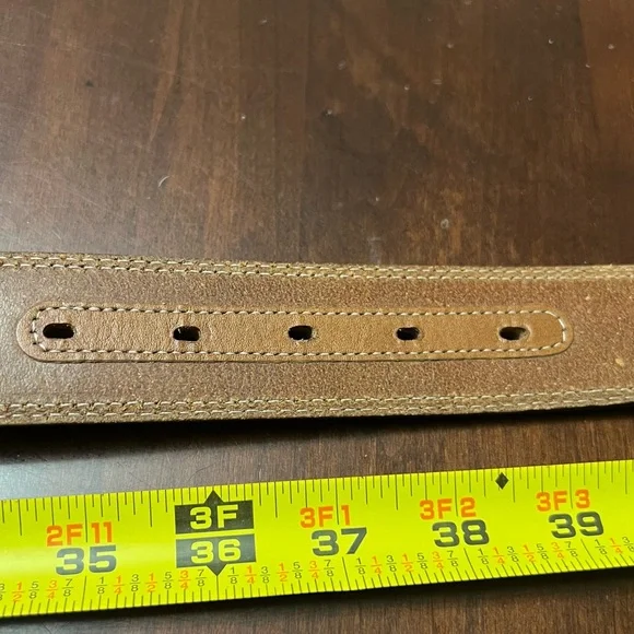 Tony Lama leather belt C41189 brown country western cowboy star cutout buckle - Picture 7 of 9